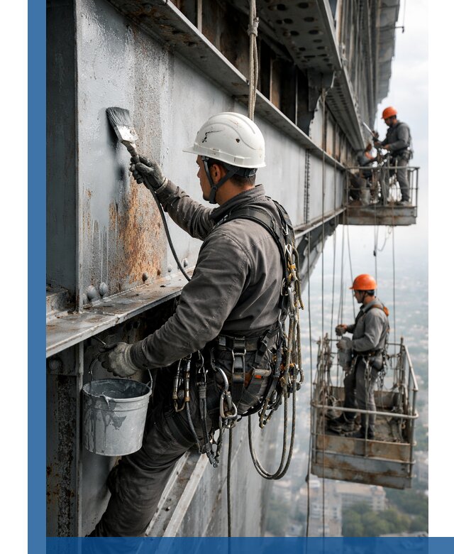 Покраска металлоконструкций на высоте в Камышине профессионально