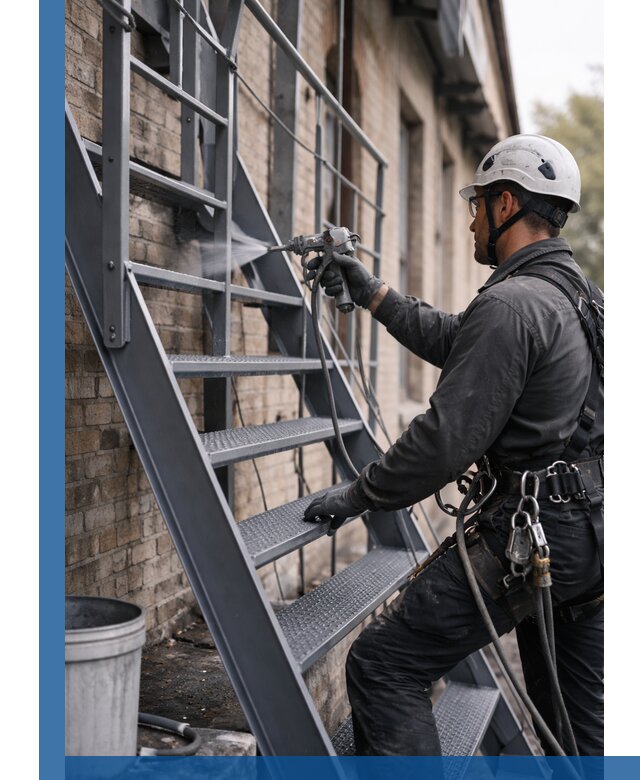 Покраска и антикоррозионная защита пожарных лестниц в Камышине