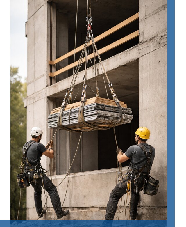 Подъем материала на этаж веревками в Камышине от 1541 р. | ВЫСОТНИК-Кмш