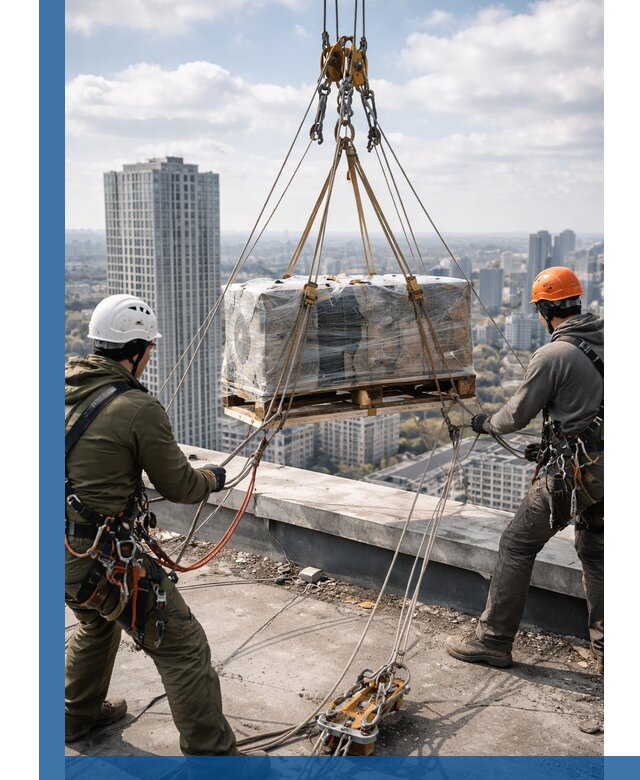 Подъем и монтаж крупногабаритных грузов на крышу в Камышине