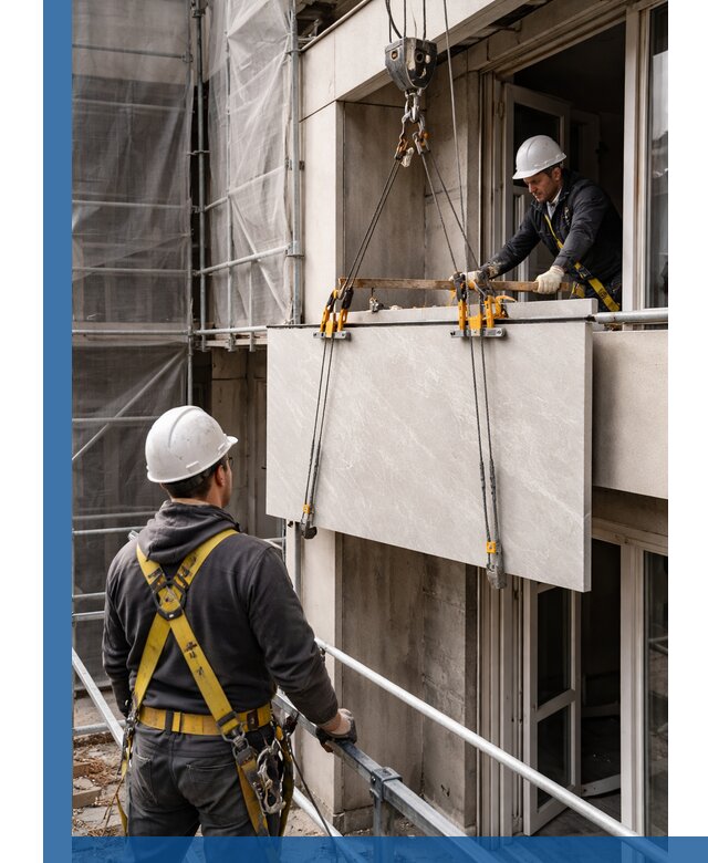 Подъем керамогранита на этаж в Камышине грузчиками и техникой