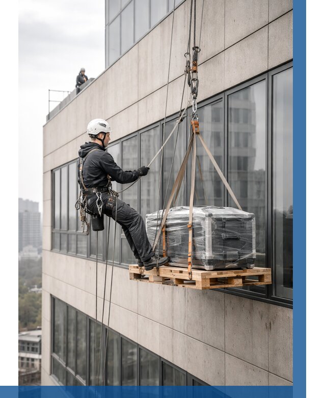 Спуск груза по фасаду в Камышине от 3597 р. | ВЫСОТНИК-Кмш