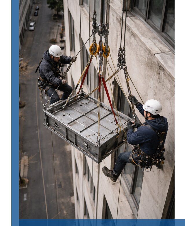 Спуск и подъем грузов по фасаду в Камышине для зданий