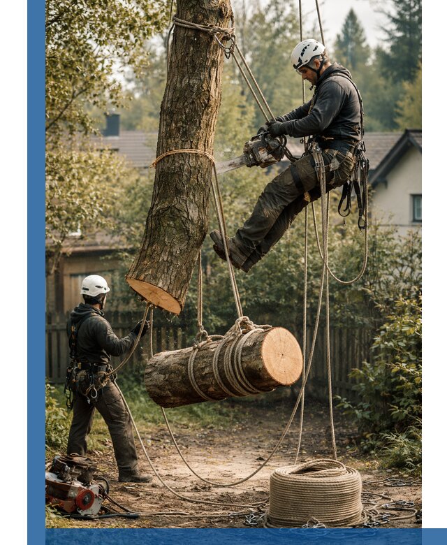 Валка деревьев частями в Камышине, безопасно и аккуратно