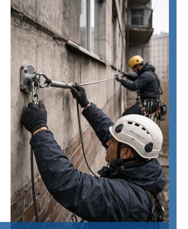 Монтаж анкерных линий в Камышине от 3083 р. | ВЫСОТНИК-Кмш