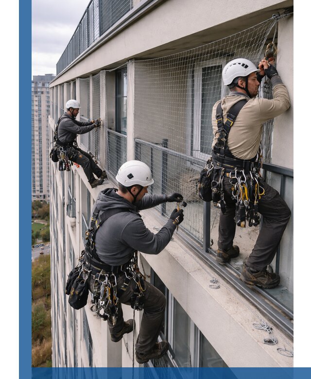 Профессиональный монтаж защитной сетки от птиц в Камышине